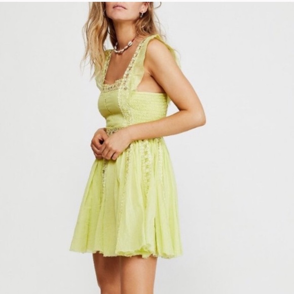FP One Verona Dress in lime by free people - Picture 3 of 14